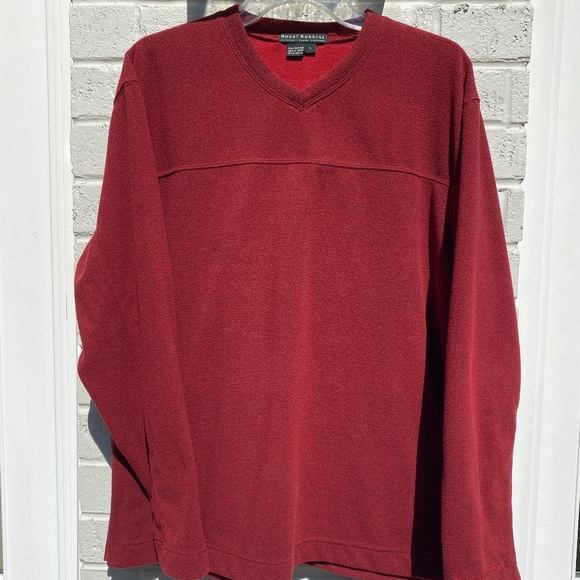 Royal Robbins long sleeve v-neck fleece pullover red large - Picture 2 of 15